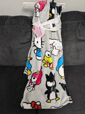 Hello Kitty & Friends Plush Throw Blanket - Gray with Multicolor Characters